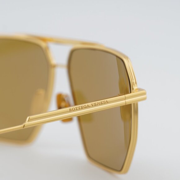 Bottega Veneta BV1012S 008 Sunglasses Gold Aviator Frame, Nicotine Lenses main image 4